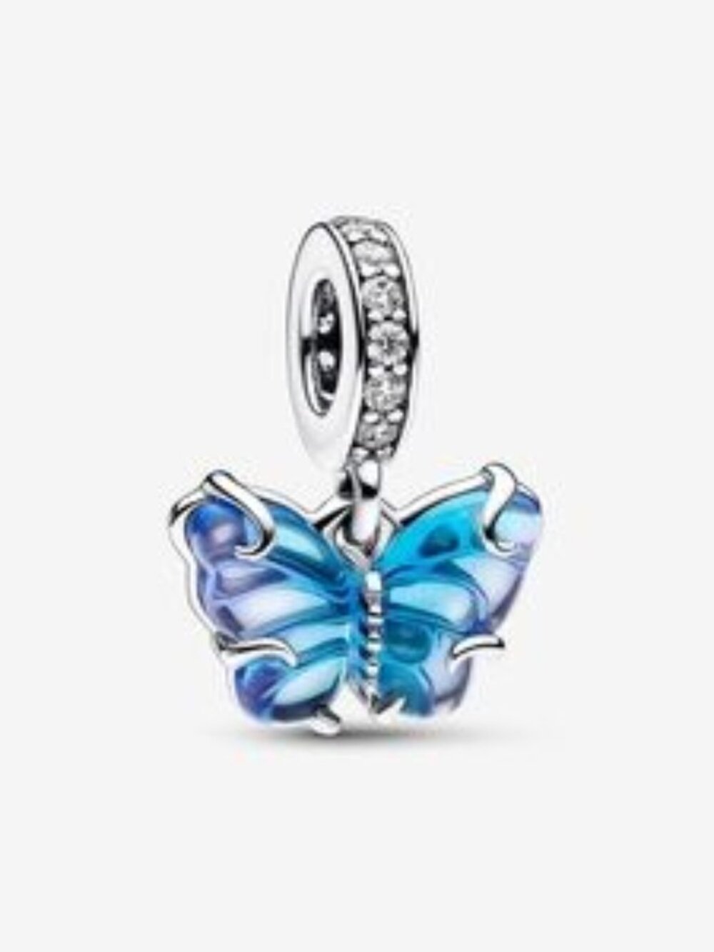 Pandora Blue Murano Glass Butterfly Dangle Charm